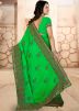 Green Heavy Border Embroidered Saree