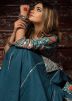 Teal Green Block Printed Kurti Style Lehenga