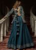 Teal Green Block Printed Kurti Style Lehenga