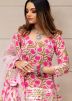 Pink Block Printed Kurti Style Lehenga
