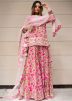 Pink Block Printed Kurti Style Lehenga