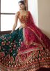 Green Embroidered Lehenga Choli In Georgette