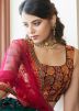 Green Embroidered Lehenga Choli In Georgette