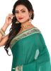 Teal Green Woven Pure Silk Saree