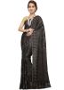 Embroidered Black Pure Silk Saree