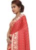 Deep Red Woven Pure Silk Saree