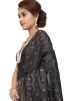 Black Resham Embroidered Pure Silk Saree