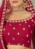 Red Mirror Embroidered Georgette Lehenga Choli With Dupatta