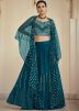 Blue Bridesmaid Applique Lehenga Choli In Crape