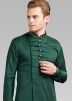 Bottle Green Readymade Lycra Kurta Pajama