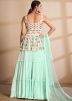 White Embroidered Readymade Kurti Style Lehenga In Georgette