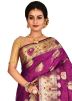 Purple Pure Banarasi Silk Woven Saree