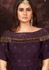 Purple Embroidered Readymade Kurti Style Lehenga