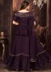Purple Embroidered Readymade Kurti Style Lehenga