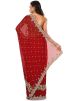 Maroon Georgette Embroidered Bridal Saree