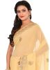 Yellow Embroidered Georgette Saree With Blouse
