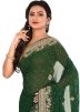 Green Georgette Embroidered Saree With Blouse
