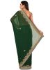 Green Georgette Embroidered Saree With Blouse
