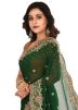 Green Embroidered Georgette Saree With Blouse