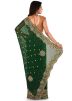 Green Embroidered Georgette Saree With Blouse