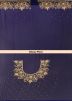 Navy Blue Georgette Embroidered Saree With Blouse