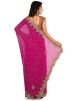 Magenta Embroidered Georgette Saree With Blouse