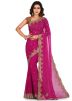 Buy Magenta Embroidered Georgette Indian Saree Online With Blouse