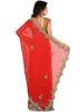 Red Georgette Embroidered Bridal Saree