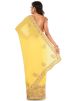 Yellow Georgette Embroidered Saree With Blouse