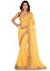 Yellow Georgette Embroidered Saree With Blouse