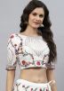 White Embroidered Silk Lehenga Choli With Dupatta