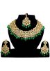 Kundan Studded Green and Golden Necklace Set