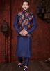 Buy Navy Blue Readymade Kurta Pajama for Mens With Nehru Jacket Online USA