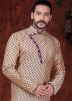 Beige Readymade Art Silk Kurta Pajama