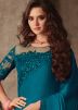 Blue Embroidered Art Silk Saree With Blouse