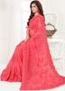 Red Embroidered Saree With Blouse