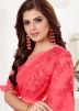 Red Embroidered Saree With Blouse