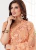 Peach Embroidered Saree With Blouse