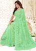 Embroidered Green Saree With Blouse