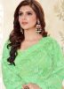 Embroidered Green Saree With Blouse