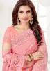 Pink Embroidered Saree With Blouse