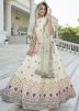 Beige Kurti Style Embroidered Deisnger Chiffon Lehenga Choli