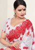 White Heavy Border Saree With Blouse