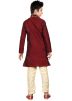 Readymade Maroon Brocade Kids Kurta Pajama