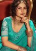 Turquoise Embroidered Net Lehenga Choli With Dupatta