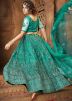Turquoise Embroidered Net Lehenga Choli With Dupatta