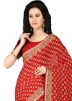 Woven Pure Silk Red Saree With Blouse