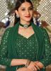 Green Sequined Kurti Style Lehenga In Georgette
