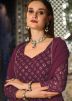 Purple Sequined Kurti Style Lehenga In Georgette