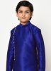 Readymade Angrakha Style Blue Dhoti Kurta For Kids